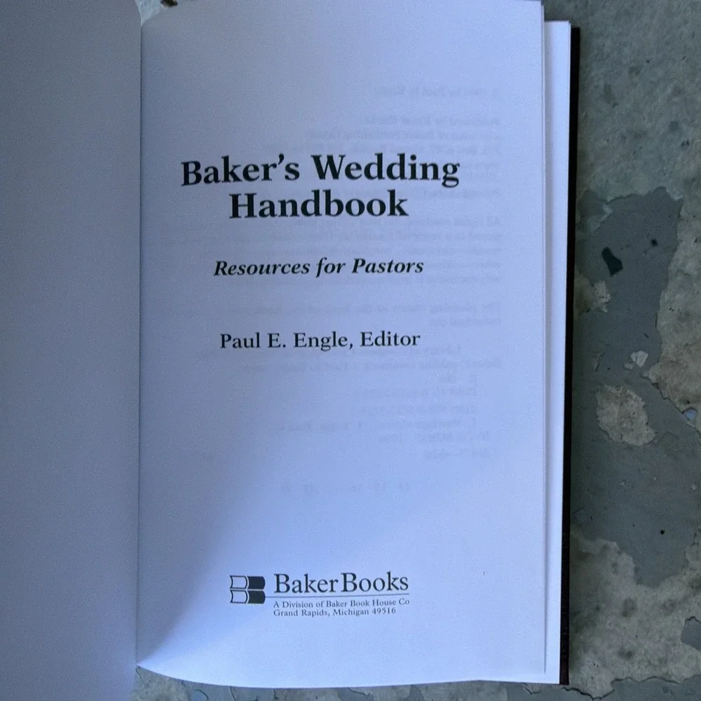 Baker's Wedding‎ Handbook  Hardback - Resources For Pastors